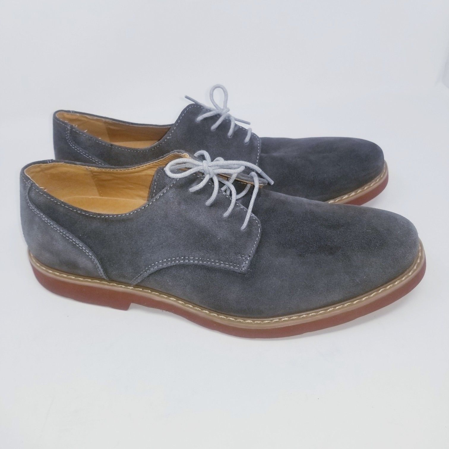 St. John's Bay Dark Gray Suede Oxfords Size 10.5