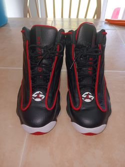 Black/red Jordan's 