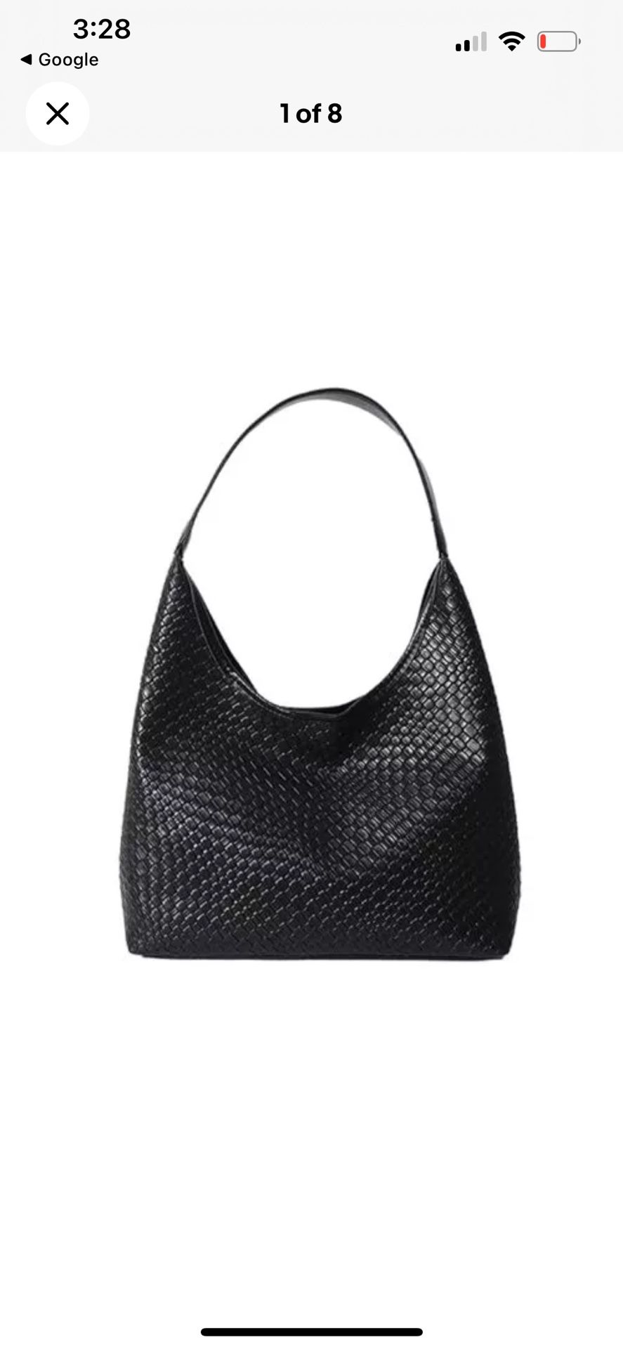 Woven Leather Vegan Hobo Shoulder Bag