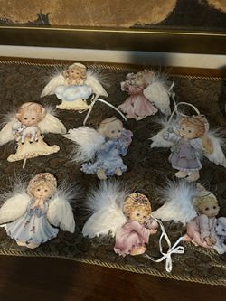 Bradford Exchange Porcelain Angel Ornaments 6 Pc