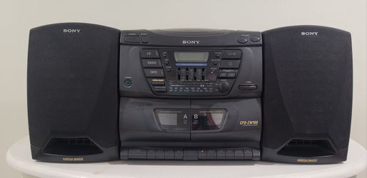 Vintage 1997 Sony CFD-ZW160 Boombox CD Dual Cassette AM/FM Mega Bass – WORKING