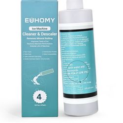 EUHOMY Ice Machine Cleaner Descaler, 16 Fl OZ Ice Maker Cleaner (4 Uses Per Bottle), Ideal Universal Descaling Solution for All Brands Ice Maker, Sing