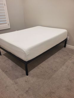 Full size memory bed and bed frame. Zinus