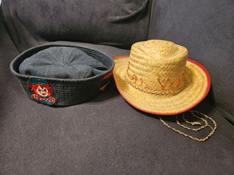 Vintage Hats: Raggedy Andy Sailor Hat and Las Vegas Cowboy Hat: Like-new