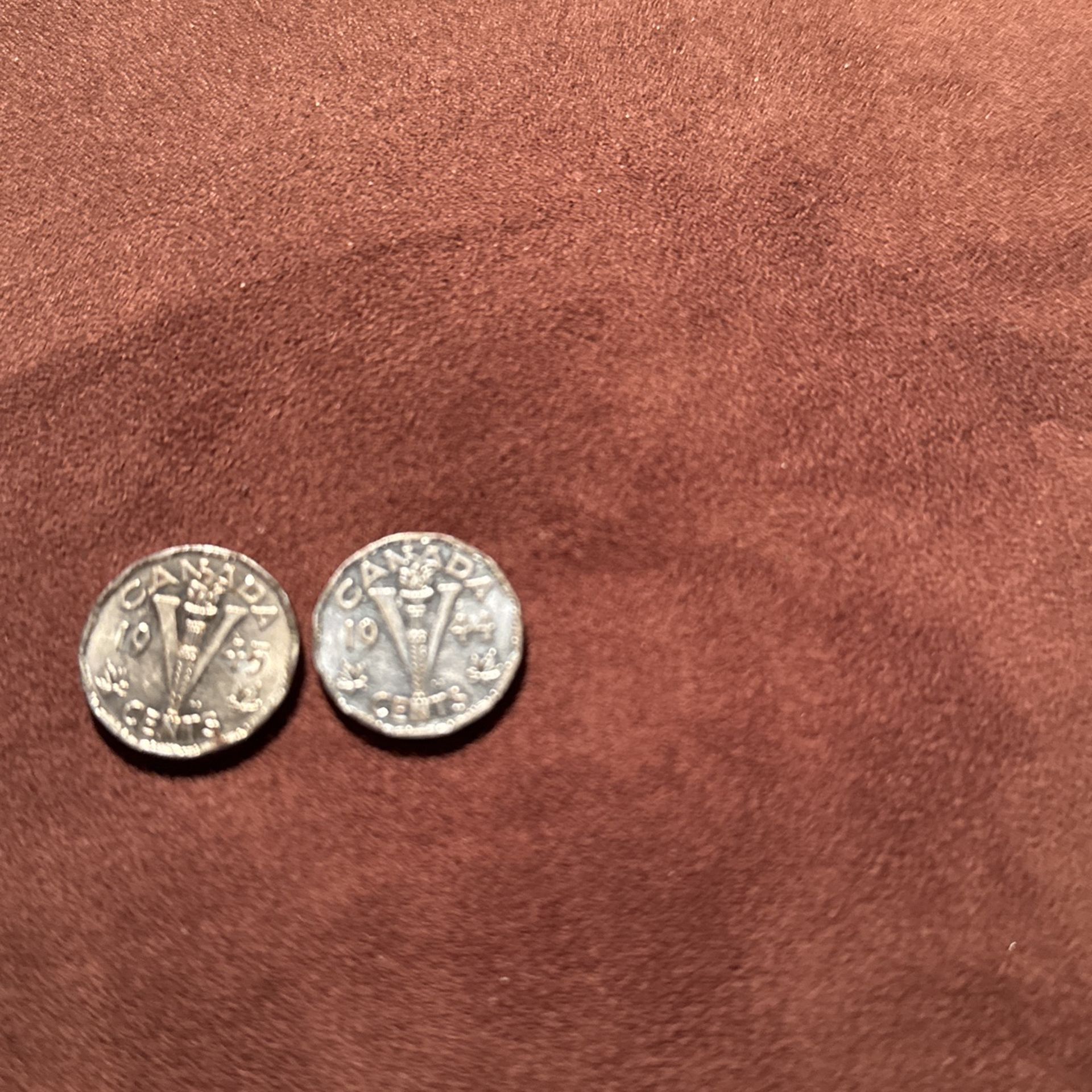 1(contact info removed) Canada Steel ,,Victory’ 5cents. Two Coins