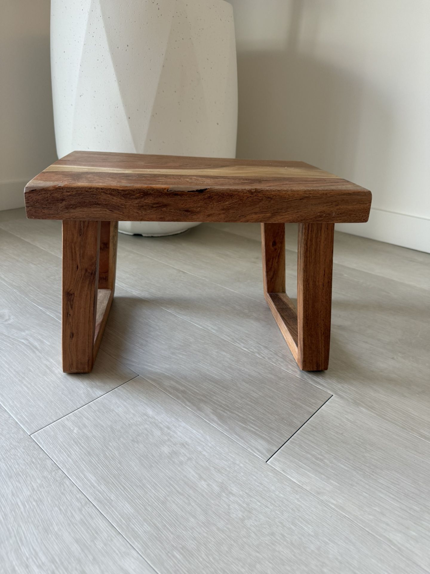 Solid Wood Rustic Stool / Small Accent Bench
