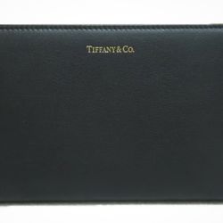 TIFFANY＆CO Round long wallet leather Black 