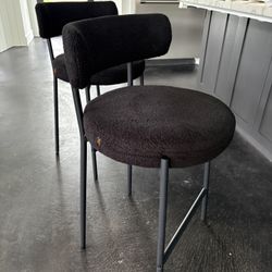 Modern Black Bar Stools - Set Of 2 - Counter Height 