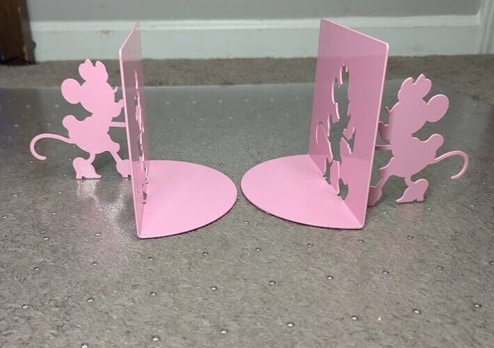Michael Graves Disney Collection Minnie Mouse Pink Metal Silhouette Bookends