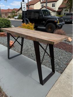 Rustic Industrial Reclaimed Wood Console Table / Entryway Desk