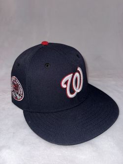 Navy blue/ red/ pink Washington fitted hat