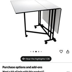 Folding Craft Table With Wheels