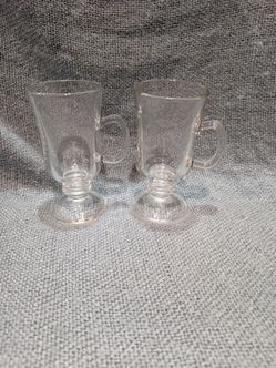 Set of 2 Glass Irish Coffee Mugs