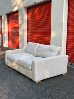 Restoration hardware linen down filled sofa couch lux size