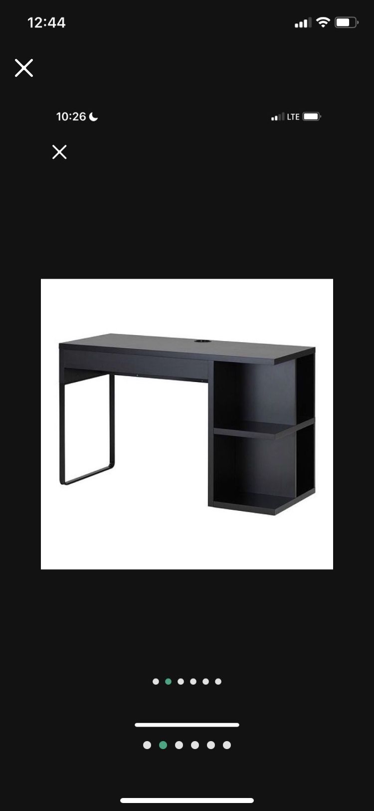 Ikea Black Brown wood Malm study computer desk with storage