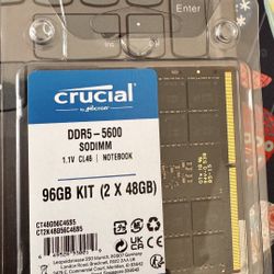 Crucial DDR5-5600 SODIMM 96GB Kit (2x48GB) Laptop RAM