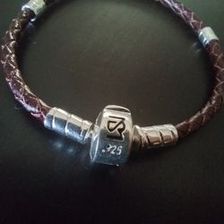 PULSERA DE PLATA Y PIEL 