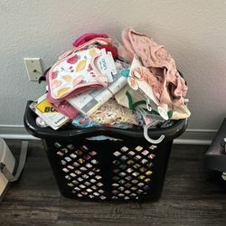 Basket Full Of Baby Girl Clothes Mostly 0-3 Months