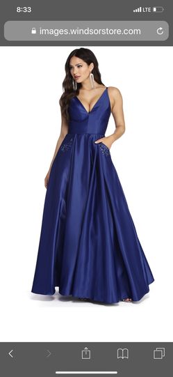 Blue Satin Dress