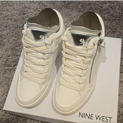 Nine West High Top Hidden Wedge Heel Sneakers Size2