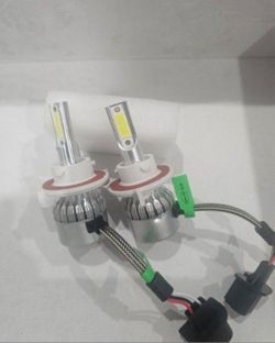 New H13 LED Light Bulbs With Built In Fan On Each. Bright White Led Light 6000k 1 Pair.