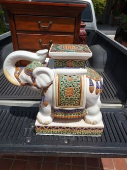 Large porcelain elephant stool