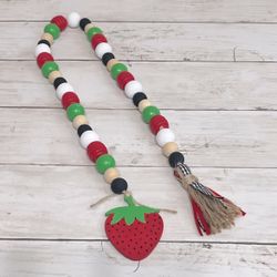 NEW Handmade 30” Summer Strawberry Beaded Garland