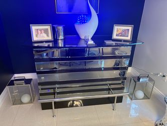 Modern Mirrored Glass Console Table/bar