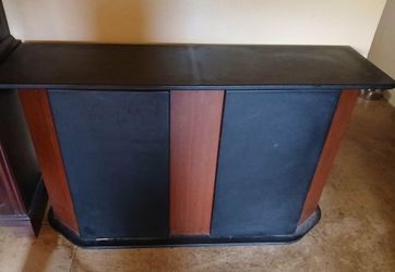 Brown and black stand