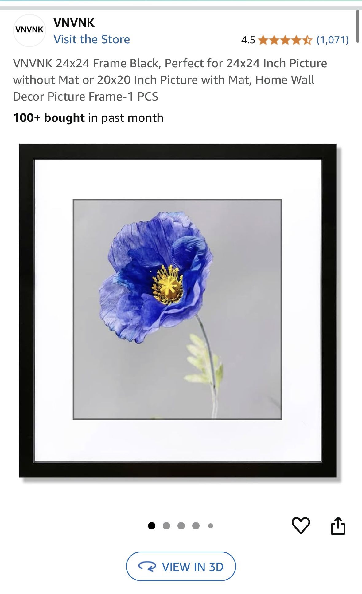 24x24 Frame Black