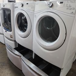 SET WHIRPOOL WASHER AND DRYER WITH WARRANTY 