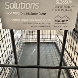 Midwest Solutions 36” Double Door Pet Crate