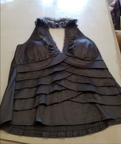 METALIC HALTER TOP ( M )