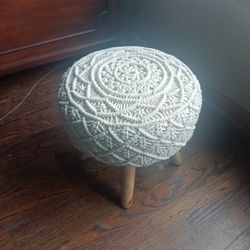 New Macrame Footstool Ottoman Pouf