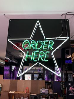 Restaurant ORDER HERE Custom Made Neon Sign 43" x 43" for shop store