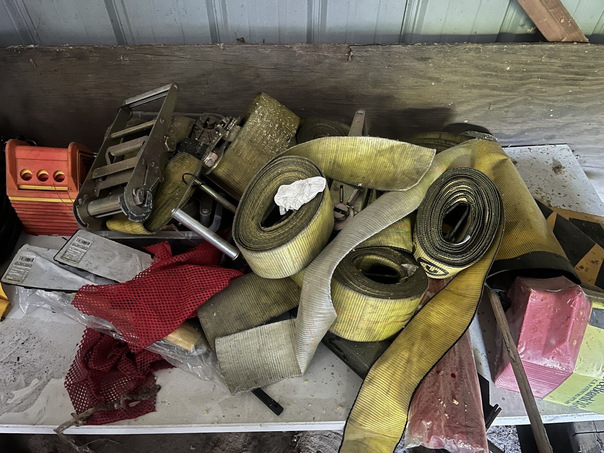 Heavy duty, ratchet straps, and over size load signs and binder bars