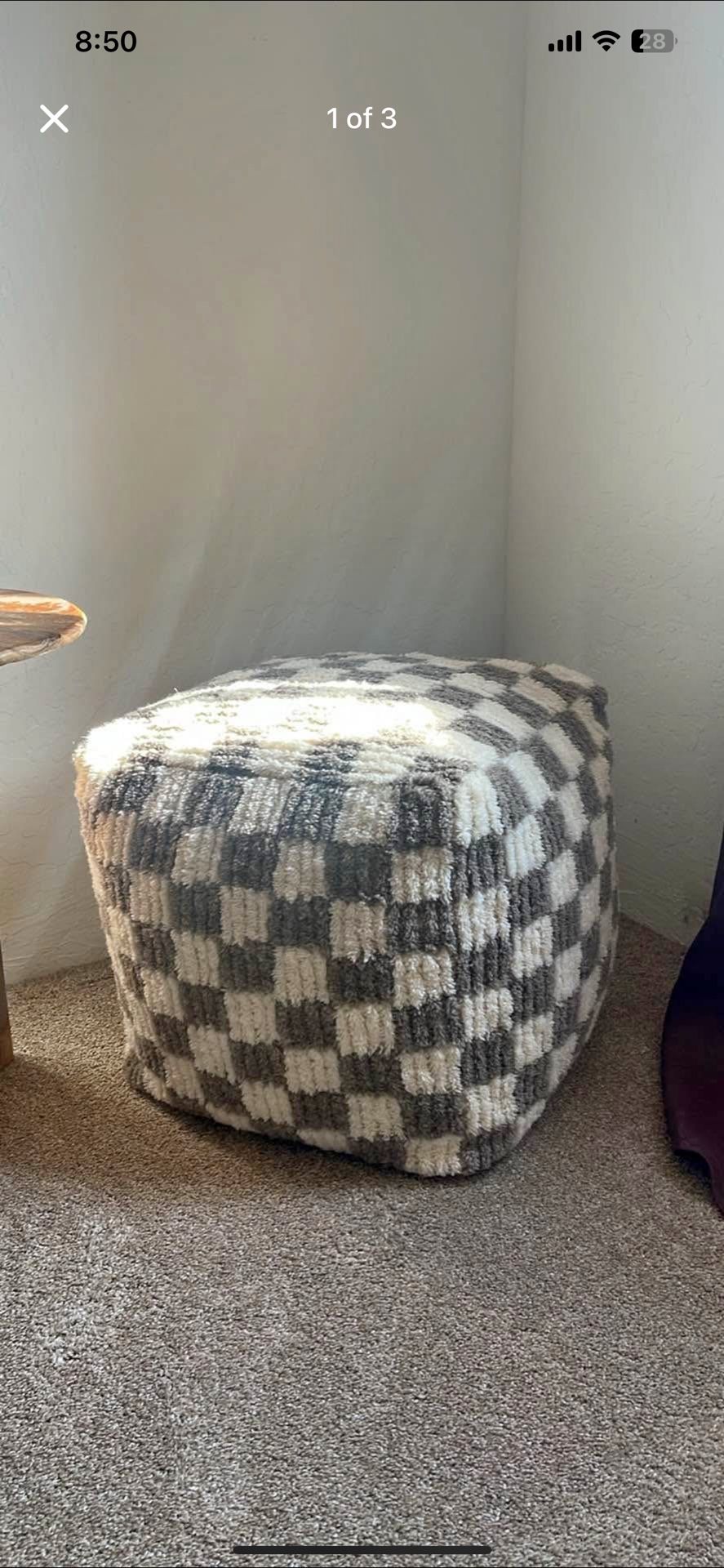 Checkered Pouf Or Foot Rest