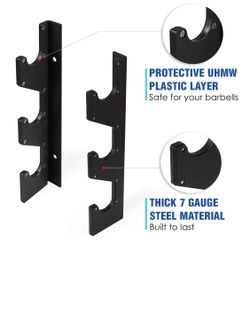 Wall-Mount Barbell Rack 3 bars