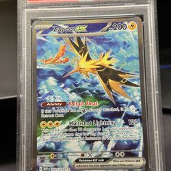 Pokemon card Zapdos Ex 151 PSA 10