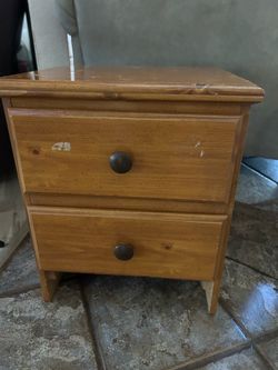 2 drawer, wood nightstand