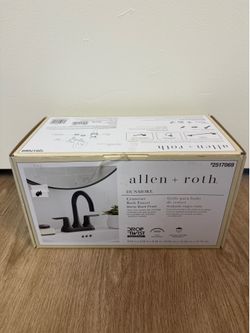 Brand New allen + roth Dunmore Matte Black 4-in Centerset Bath Faucet