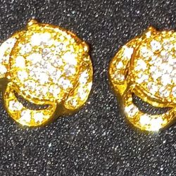 Gold and silver stud earrings