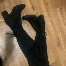 Low Heel Black Boots