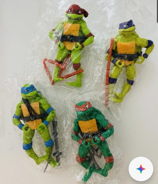 4 Ninja TURTLES Action Figures 4.8 Inch