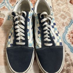 Vans Blue Checkered Shoes 