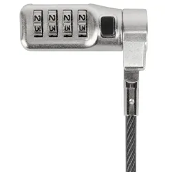 Targus ASP86GLX-25S-70   -   DEFCON 3-in-1 Universal Resettable Combo Cable Lock for Laptop Computer
