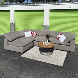 4 Piece Modular Gray Nixon Cloud Sectional Couch - City Furniture