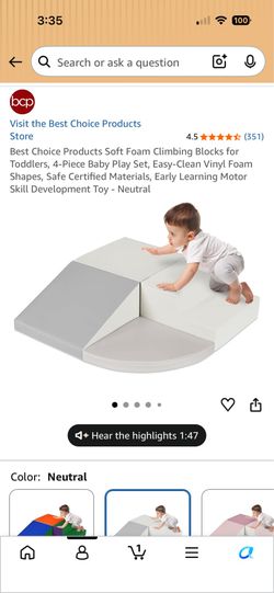 Toddler climbing blocks