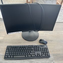 Brand New Black Monitor + Keyboard + Mouse