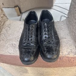 Belvedere Orfeo Black Calf & Gator Sneaker, Size 9